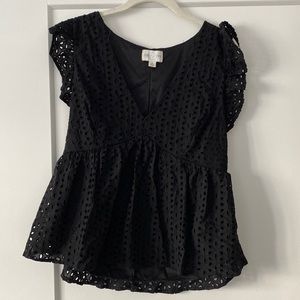 Lightly used Jun Ivy black blouse